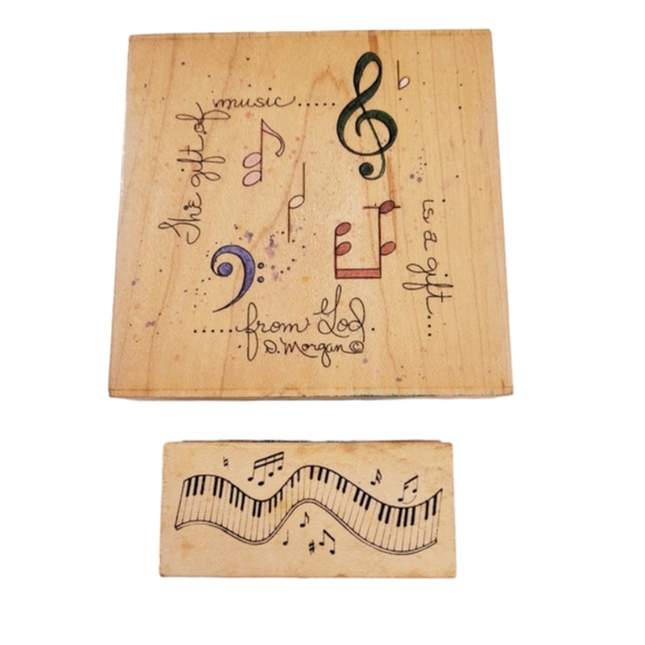 Two Vintage Music Rubber Stamps - Picture 1 of 5